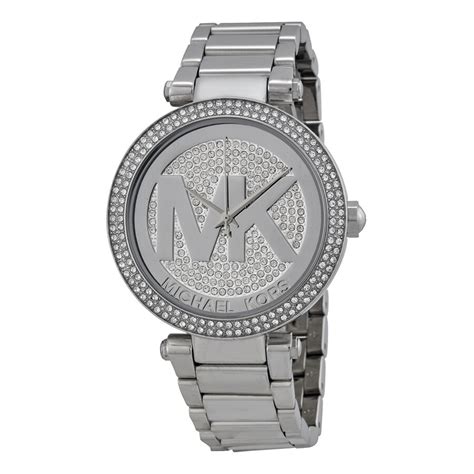 michael kors parker pave silver tone watch|Oversized Parker Pavé Silver.